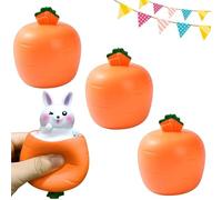 Easter Basket Stuffers, Handmade Pop Up Squeeze Toys, Squishy Toy for Kids, Squishes Carrot Rabbit Funny Novelty Toy, Easter Basket Essentials Rabbit Squeeze Toys (3pcs-white)