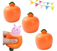Easter Basket Stuffers, Handmade Pop Up Squeeze Toys, Squishy Toy for Kids, Squishes Carrot Rabbit Funny Novelty Toy, Easter Basket Essentials Rabbit Squeeze Toys (3pcs-Pink)