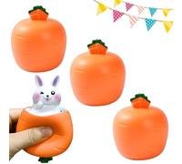 Easter Basket Stuffers, Handmade Pop Up Squeeze Toys, Squishy Toy for Kids, Squishes Carrot Rabbit Funny Novelty Toy, Easter Basket Essentials Rabbit Squeeze Toys (3pcs-White)