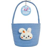 Easter Basket with Handle - Empty Bunny Egg Basket for Kids Boys Girls Toddler Baby Infant, Custom Easter Gift Basket for Babies