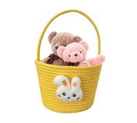 Easter Baskets - 300g Cotton Rope Soft Festive Candy Storage Container | 9.06x7.09x6.3 Inches Empty Bunny Basket With Handle For , Egg Hunt Game, Candy Bag & Party Treat Container