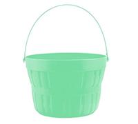 Easter Baskets, Buckets, Accessories - Easter Re-Useable Plastic Treat Bucket Gift Basket Ideal for Egg Hunt (Green)
