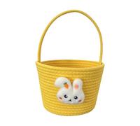 Easter Baskets Bunny Candy Storage with Handle, Empty Easter Egg Hunt Basket, Party Treat Holder with Fun Spring Design, Candy Bag for Kids and Family Celebrations, 9.06 x 7.09 x 6.3 Inches