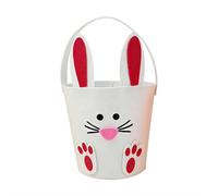 Easter Baskets Bunny Egg Basket Container with Handle - Easter Basket, Large Capacity for High-Yield Community Egg Hunts, Ideal for Toddlers and Kids Aiming to Collect the Most Treats (White)