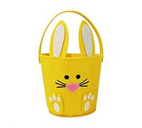 Easter Baskets Bunny Egg Basket Container with Handle - Easter Basket, Large Capacity for High-Yield Community Egg Hunts, Ideal for Toddlers and Kids Aiming to Collect the Most Treats (Yellow)