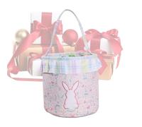 Easter Baskets: Cute Bunny Storage Bin, Handheld Christmas Egg Hunt for Boys and Girls, Reusable Toy Snack Holder | Funny Conte