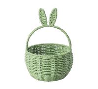 Easter Baskets for Kids Bunny Egg Bags with Cute Ears Easter Decor Handmade Woven Flower Girl Basket Reusable Picnic Shopping Storage Basket for Easter Egg Hunt Decorative Party Gift Container (E)