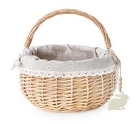 Easter Baskets for Kids, Large Personalized Wicker Easter Basket Empty with Handle, Basket Tags, Woven Rope Egg Easter Baskets for Boys Girls Babies Toddler Infant, Easter Basket Gifts for Boy