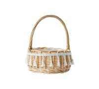 Easter Baskets For Kids, Wicker Basket With Handle, Small Wicker Storage Basket, Fruit Picnic Egg Woven Baskets, Flower Easter Gifts For Kids Easters Egg Hunt