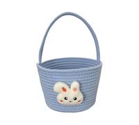 Easter Baskets, Plush Bunny Carrier, Easter Baskets, 9.06x7.09x6.3 Inches Sack with Large Handle, Soft Fabric Storage Container, Festive Style with Ear Detail, Candy Bag for