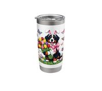 Easter Bernese Mountain Dog Mom Spring Easter Bunny Flowers Stainless Steel Insulated Tumbler