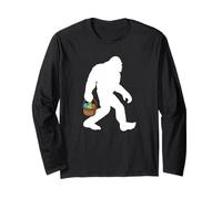 Easter Bigfoot Holding an Easter Basket Long Sleeve T-Shirt