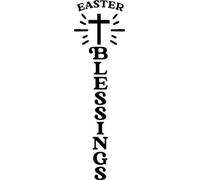 Easter Blessings Christianity Cross Jesus Vinyl Decal Sticker for Car/Window/Wall (Gold)