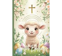 Easter Blessings Lamb Notebook: Faith-inspired lined notebook with a handy date section (top right) - perfect for journaling, gratitude, prayers, school notes, and Easter gifting.