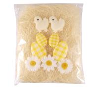 Easter Bonnet Decorating Kit with Eggs Chicks Flowers & Artificial Grass - DIY Easter Hat Craft Kit for Kids School Parade Bonnets Baskets Hampers Decorations - Spring Craft Set Fabric Eggs (Natural)