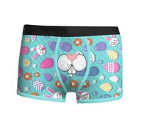 Easter Boxer Shorts Men's Colourful Easter Bunny Shorts Easter Eggs Print Funny Underwear Lightweight Comfortable Soft Retro Shorts Men's Gifts Easter Costume Gift for Men, O Blue, XXXL