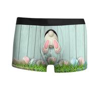 Easter Boxer Shorts Men's Colourful Easter Bunny Shorts Easter Eggs Print Funny Underwear Lightweight Comfortable Soft Retro Shorts Men's Gifts Easter Costume Gift for Men, O Green, XXL
