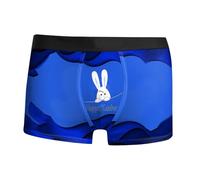Easter Boxer Shorts Men's Colourful Easter Bunny Shorts Easter Eggs Print Funny Underwear Lightweight Comfortable Soft Retro Shorts Men's Gifts Easter Costume Gift for Men, O dark blue., M