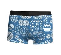Easter Boxer Shorts Men's Colourful Easter Bunny Shorts Easter Eggs Print Funny Underwear Lightweight Comfortable Soft Retro Shorts Men's Gifts Easter Costume Gift for Men, O White, S