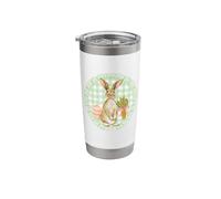 Easter Brown Bunny Watercolor Carrot Coquette Bow Egg Eggs Stainless Steel Insulated Tumbler