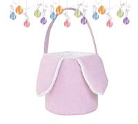 Easter Bucket Bags with Rabbit Ears - Plush Basket Bags for Egg Hunt,Candy Storage Cute Bucket Decorations for Daily Use