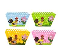 Easter Buckets Kids - Extra Shrink Bags, Felt Bag Rooster Pattern for Egg Quest, Portable Baskets for Crafts, Candy Basket Easter | Vor , Parties And Treats
