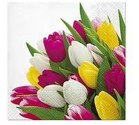 Easter Bunch of Tulips Decoupage Paper Napkins Quality Decorative Serviettes 33cm x 33cm (Pack of 20)