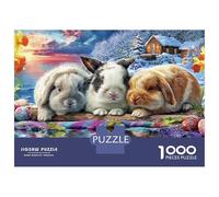 Easter Bunnies 1000 Pieces Eco-Friendly Paper Premium Puzzle Fantasy Forest for Kids Beginners, Ultra Difficult Puzzle, After-school Activity, Puzzle 70x50cm/1000pcs