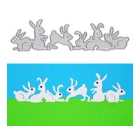 Easter Bunnies Border Metal Cutting Die - Rabbit Silhouette Spring Scene Craft Die for Card Making & Scrapbooking J1