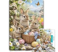Easter Bunnies Flower Garden Eggs Complex Wood Puzzle, Adults, 1000 Pieces | Adult Puzzle: visual matching for a more organised build during indoor leisure.