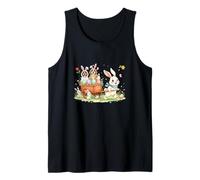 Easter Bunnies Hunting Chocolate Eggs Cockapoo Floral Lover Tank Top