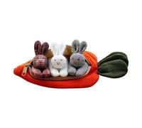 Easter Bunnies In Carrot Purse | Plush, 3 Pieces, 19cm | -and-S unny Toys, Zippered Surprise Pouch | For Easter Basket Stuffer, Kids Gift, Spring Decoration