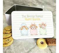 Easter Bunnies In Eggs Personalised Gift Biscuit Sweets Treat Tin Personalised Gift | Custom Gift | Personalized Tin | Cake, Biscuit & Treat Tins | Gift For Her | Gift For Him