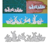 Easter Bunnies Rabbits Metal Cutting Die, Card Making, Scrapbooking, Crafts, J1