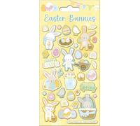 Easter Bunnies Sparkly Reusable Craft Stickers | Perfect for Craft Activities for Children and Adults | Reusable on Non-Porous Surfaces
