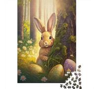 Easter Bunny 1000-Piece Adult Jigsaw Puzzle, 52x38cm/1000pcs; Smooth White Cardboard Pieces; A Shared Activity for Friends Or Family
