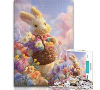 Easter Bunny 1000 Piece Jigsaw Puzzles for Adults & Teens,Brain Teaser Game Wall Decoration Unique Birthday And Xmas Gifts (38x26cm)