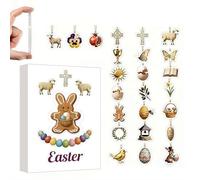 Easter Bunny Advent Calendar,24 Day Countdown Calendar 2D Acrylic Rabbit Egg Ornaments,Nativity Scene Advent Calendars 2026,Fun Religious Hanging Pendants For Home Office Church Decor