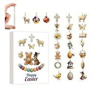 Easter Bunny Advent Calendar,24 Day Countdown Calendar 2D Acrylic Rabbit Egg Ornaments,Nativity Scene Advent Calendars 2026,Fun Religious Hanging Pendants For Home Office Church Decor