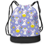 Easter Bunny And Chick Drawstring Backpack Fashion Sport Travel Gym Bundle Backpack Bag For Unisex