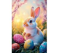 Easter Bunny and Colored Eggs Easter Theme Theme Wooden Puzzle for Perfect Patchwork Suitable Home Decoration Birthday Gifts to Men and Women 1000 Pieces