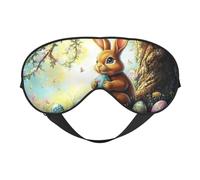 Easter Bunny and Egg Background Print Sleep Mask with Adjustable Strap, Comfortable Eye Cover for Travel, Yoga, Napping, Sleeping & Relaxation