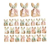 Easter Bunny Bags,Goodie Pouches Bow Gift Boxes,Rabbit Ears Treat Bags Bulk - Gift Boxes, Spring, Birthday, Egg Hunt, Garden Gatherings, Home, School, Living Room, Bedroom