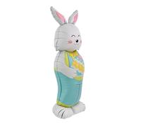 Easter Bunny Balloon - 59-Inch Giant Pink/Blue Rabbit Foil Balloon, Self-Sealing Reusable Spring Party Decor | Whimsical Standing Toy For Home School Birthday Garden Pathway Event