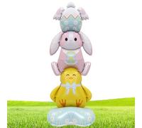 Easter Bunny Balloons - 148-150cm Giant 3d Standing Inflatable Bunny Balloon Self-Supporting Aluminium Foil | Festive Easter Decoration For Home Birthday Shower | Spring Theme Décor