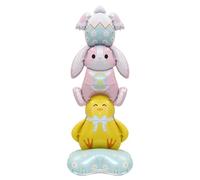 Easter Bunny Balloons - Standing Foil Decoration Set for Festive Spring Parties, Cute Bunny Shape, Bright Seasonal Design, Self Sealing Valve + Sturdy Stand Base System,