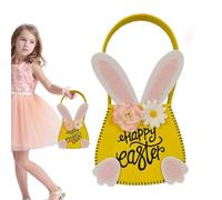 Easter Bunny Basket Bags, 5.5 * 11 Inch 2025 Easter Tote Basket Bunny with Ears, Easter Bunny Bag, Easter Bunny Decoration Organizer, Reusable Treat Bag Cloth Bags for Holiday Home