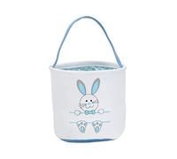 Easter Bunny Basket Bags Canvas Personalized Candy Egg Storage Basket Rabbit Print Bucket..