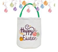 Easter Bunny Basket Bags, Large Canvas Candy Storage Pouch, Kids Easter Egg Hunt Tote, Cute Bag, Reusable Candy Container for Toys and Treats, 9.06 x 14.96 x 0.59 inches, C, Se référer au descriptif