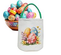 Easter Bunny Basket Bags, Large Capacity Kids Candy Container, Canvas Pouch, Perfect for Eggs, Candy, or Toys, Festive Decoration, 9.06x14.96x0.59 Inches